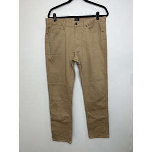 J.CREW 33 x 32 Khaki Pants Sutton Straight Fit Chino Tan Slim Flat Front Cotton‎